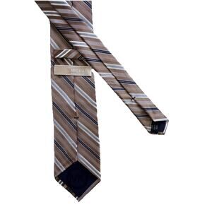 Michael Kors Diagonal Stripe Mens Brown Neck Tie 100% Silk Office Preppy